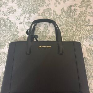 Michael Kors Black Satchel with Gold Hardware